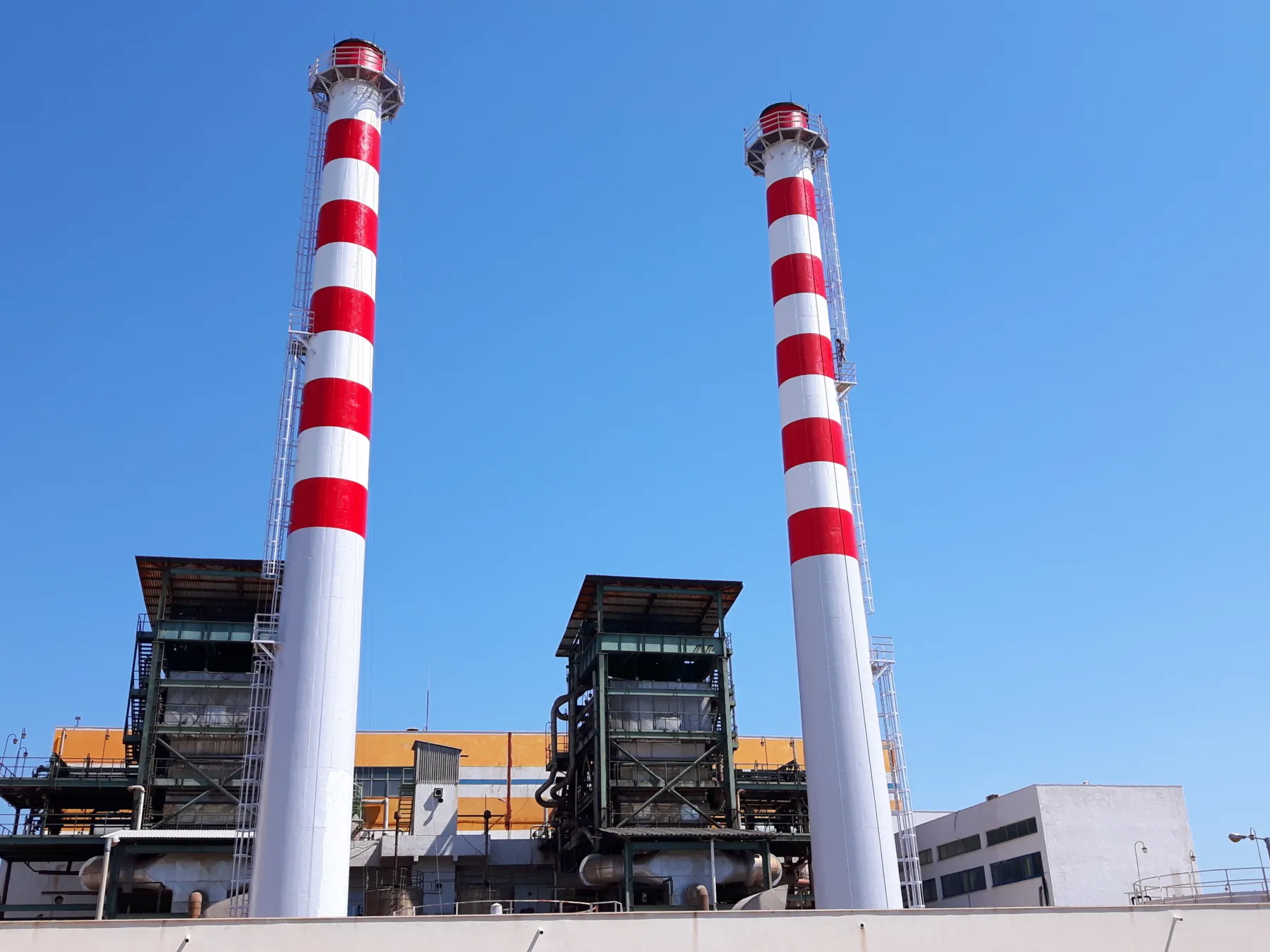 Power Plant 2 Industrial Chimneys 50 m Painting