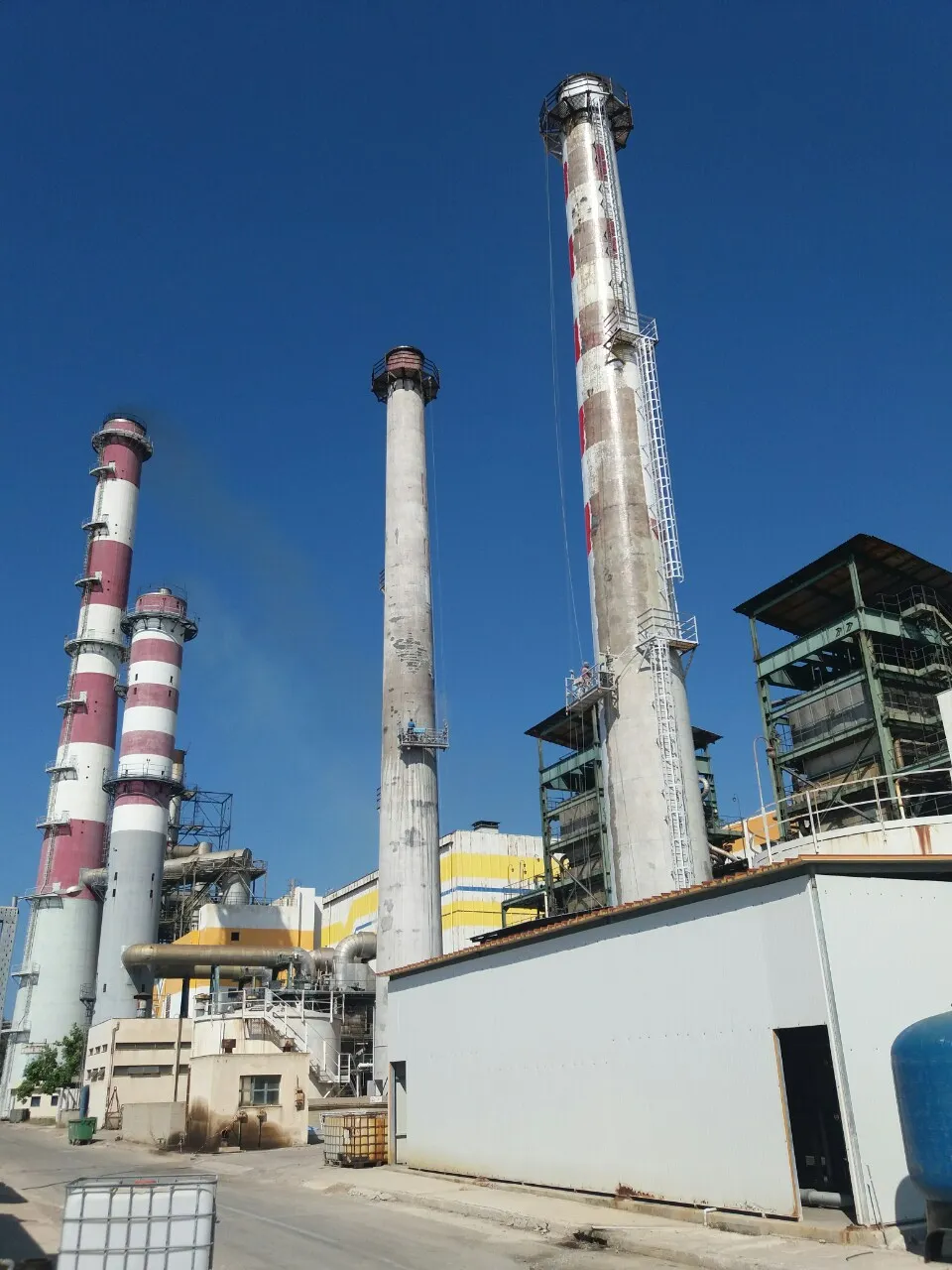 Power Plant 2 Industrial Chimneys 50 m Painting