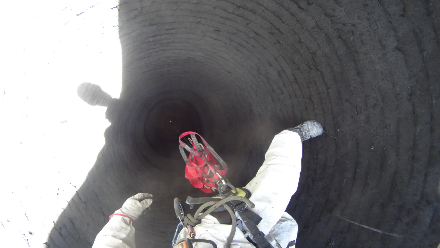 Power Plant Chimney Inspection Safety Net Installation