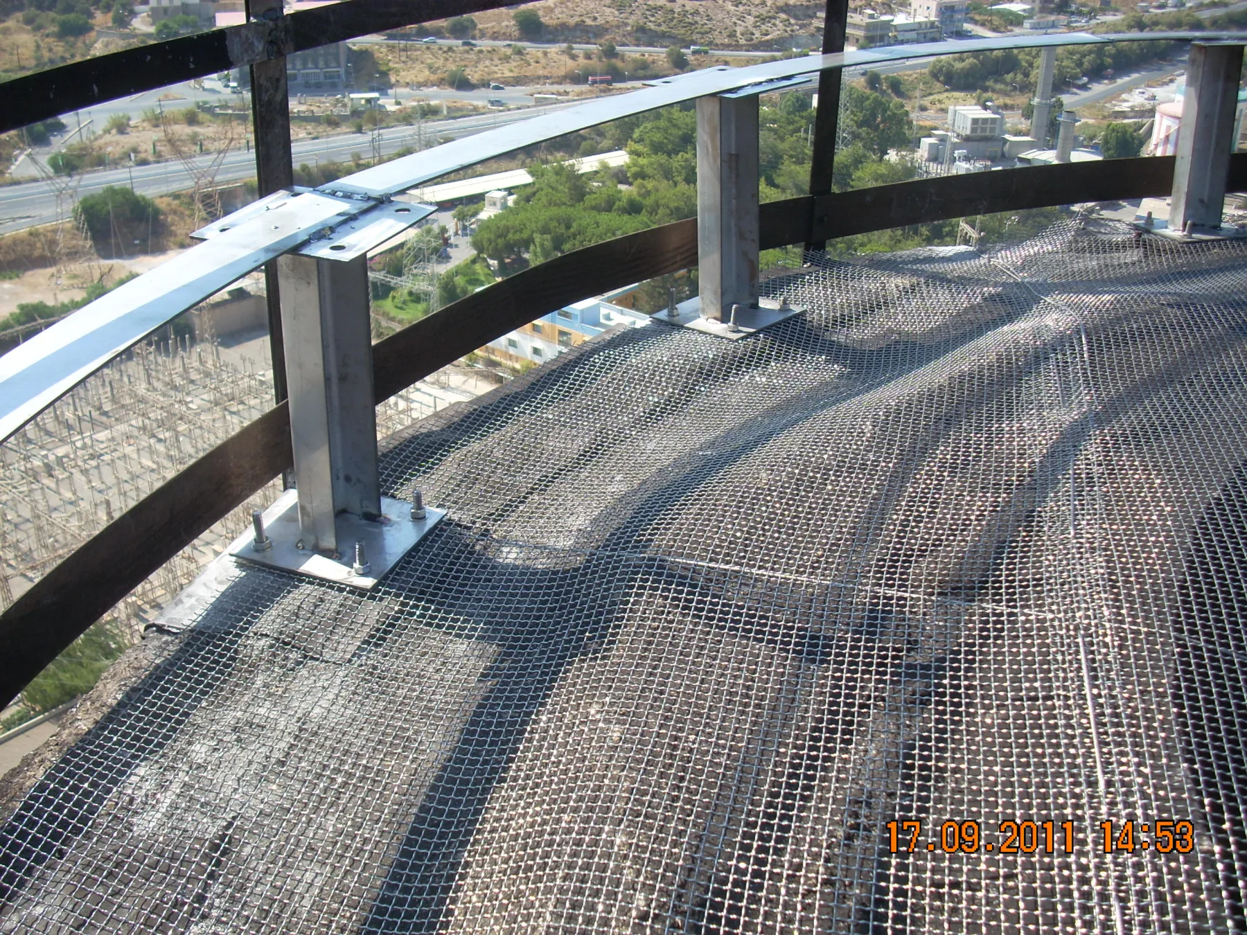 Power Plant Chimney Inspection Safety Net Installation