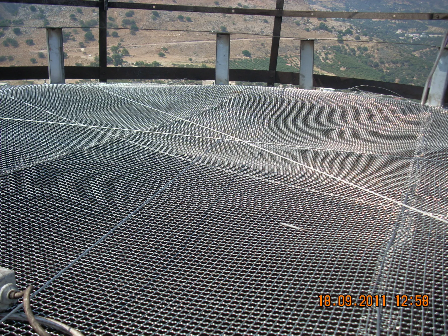Power Plant Chimney Inspection Safety Net Installation