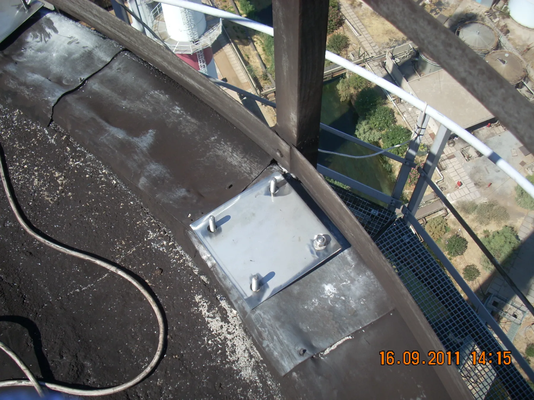 Power Plant Chimney Inspection Safety Net Installation