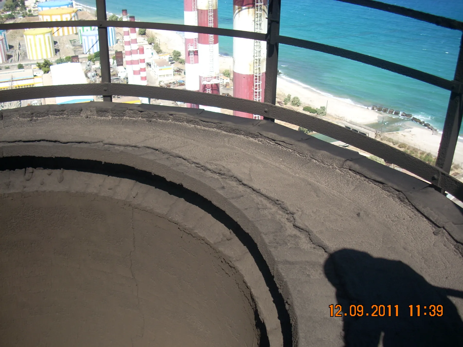 Power Plant Chimney Inspection Safety Net Installation