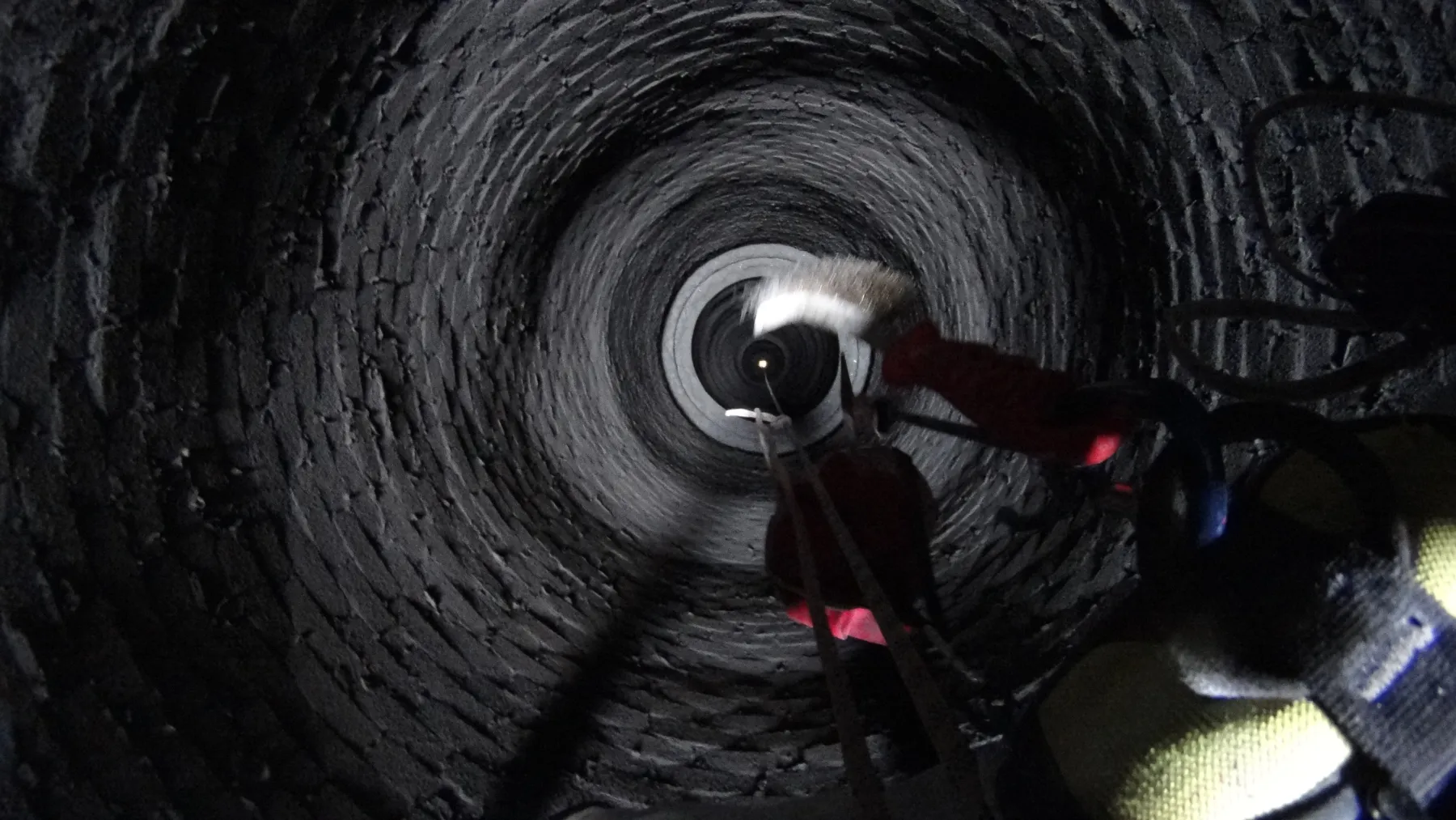 Power Plant Chimney Inspection Safety Net Installation