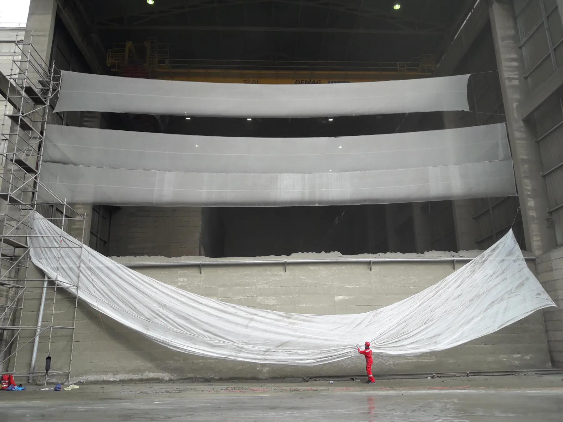 Cement Clinker Storage Safety Net Installation