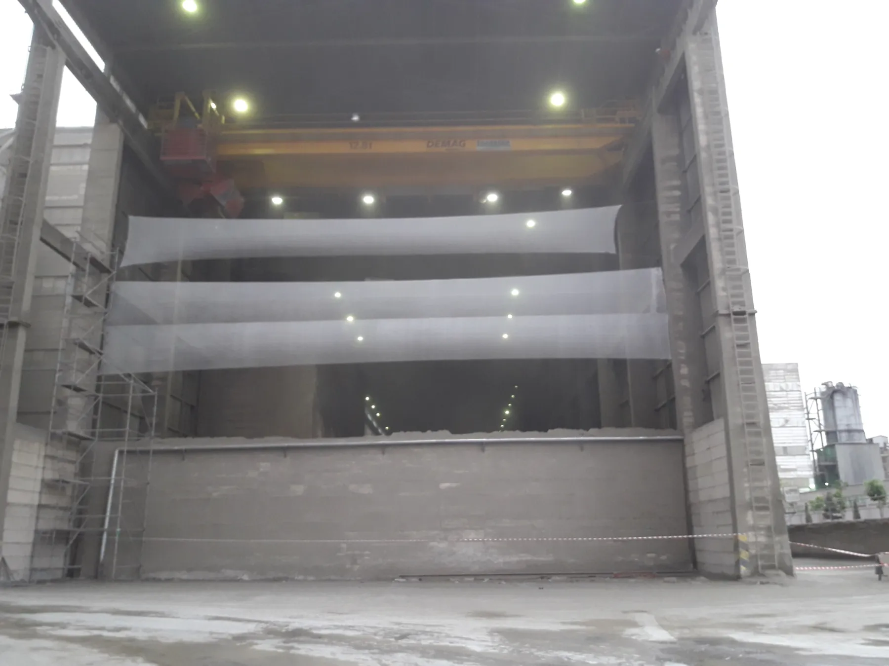 Cement Clinker Storage Safety Net Installation