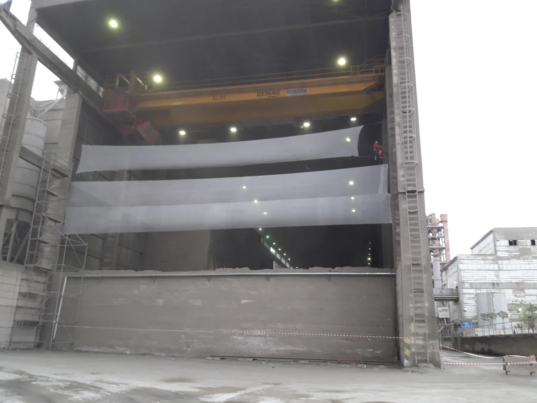 Cement Clinker Storage Safety Net Installation