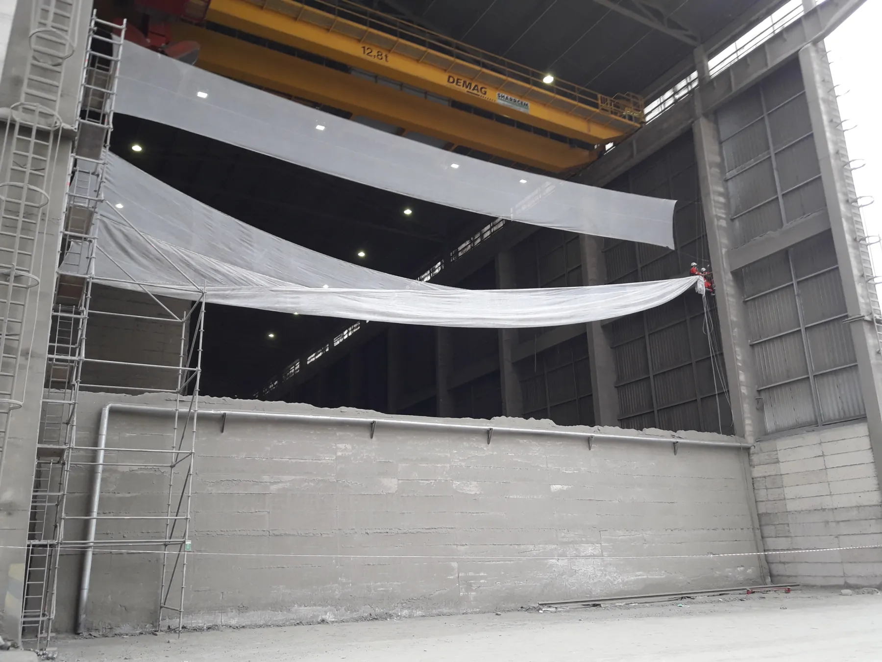 Cement Clinker Storage Safety Net Installation