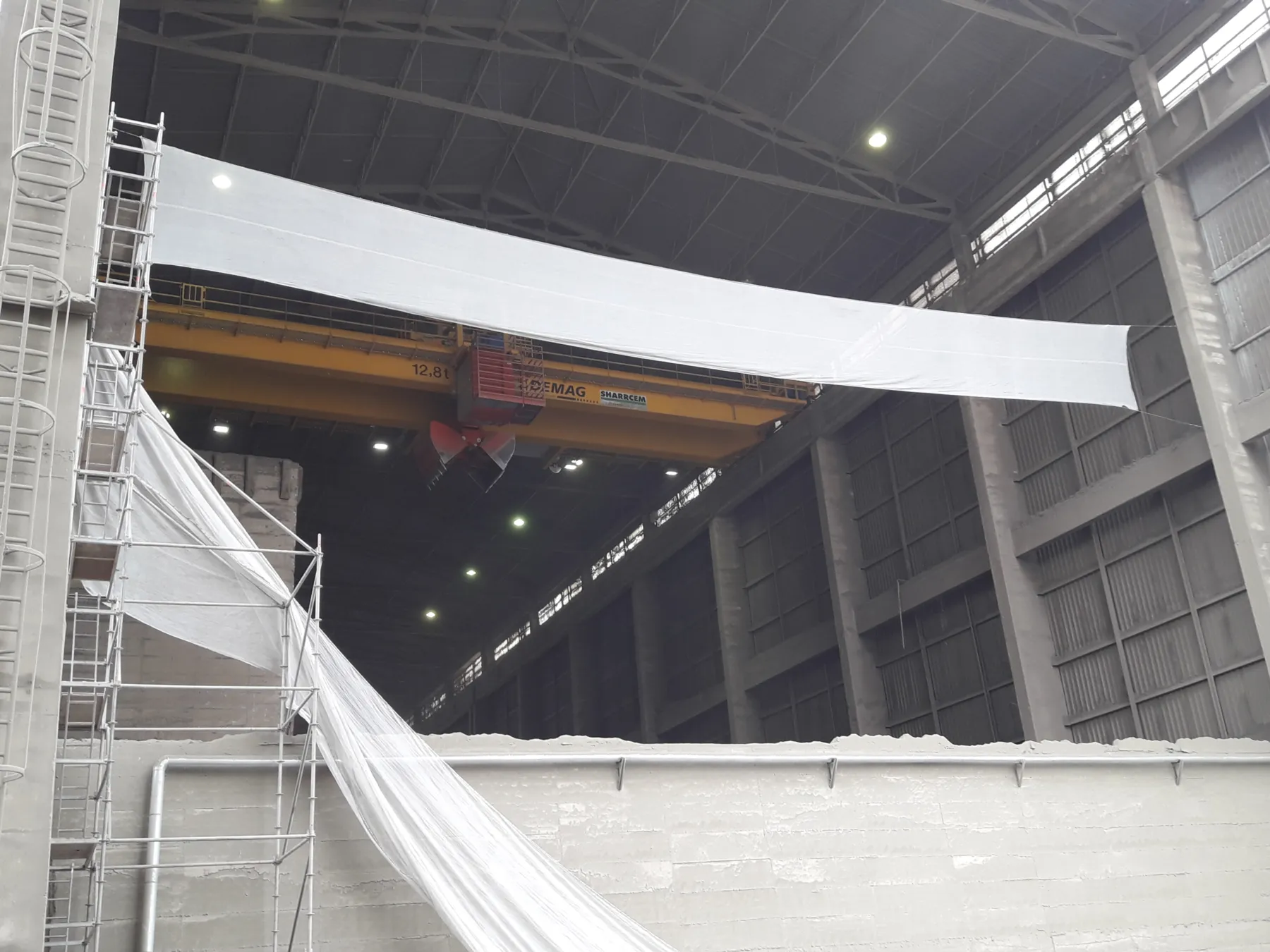 Cement Clinker Storage Safety Net Installation