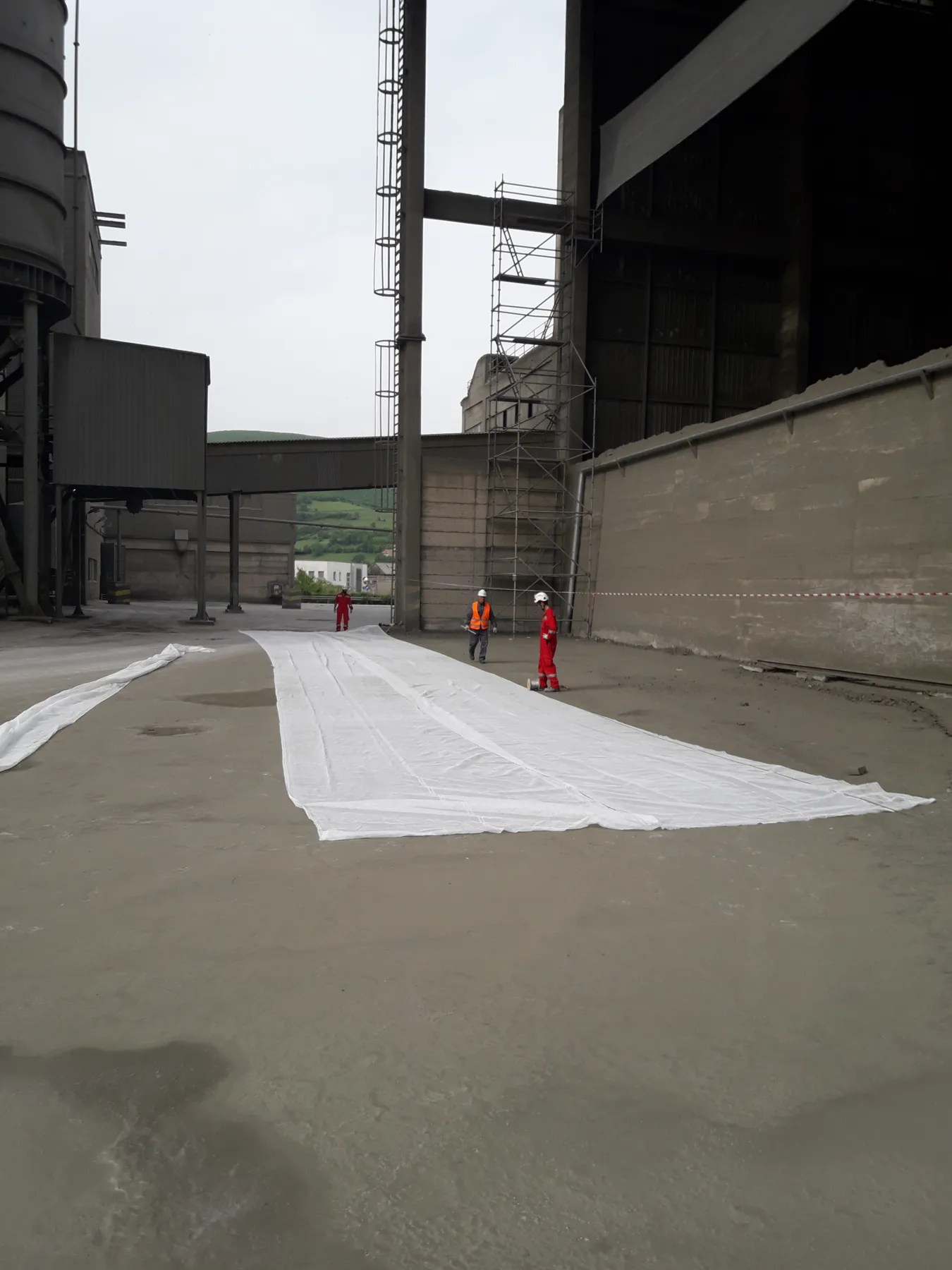 Cement Clinker Storage Safety Net Installation