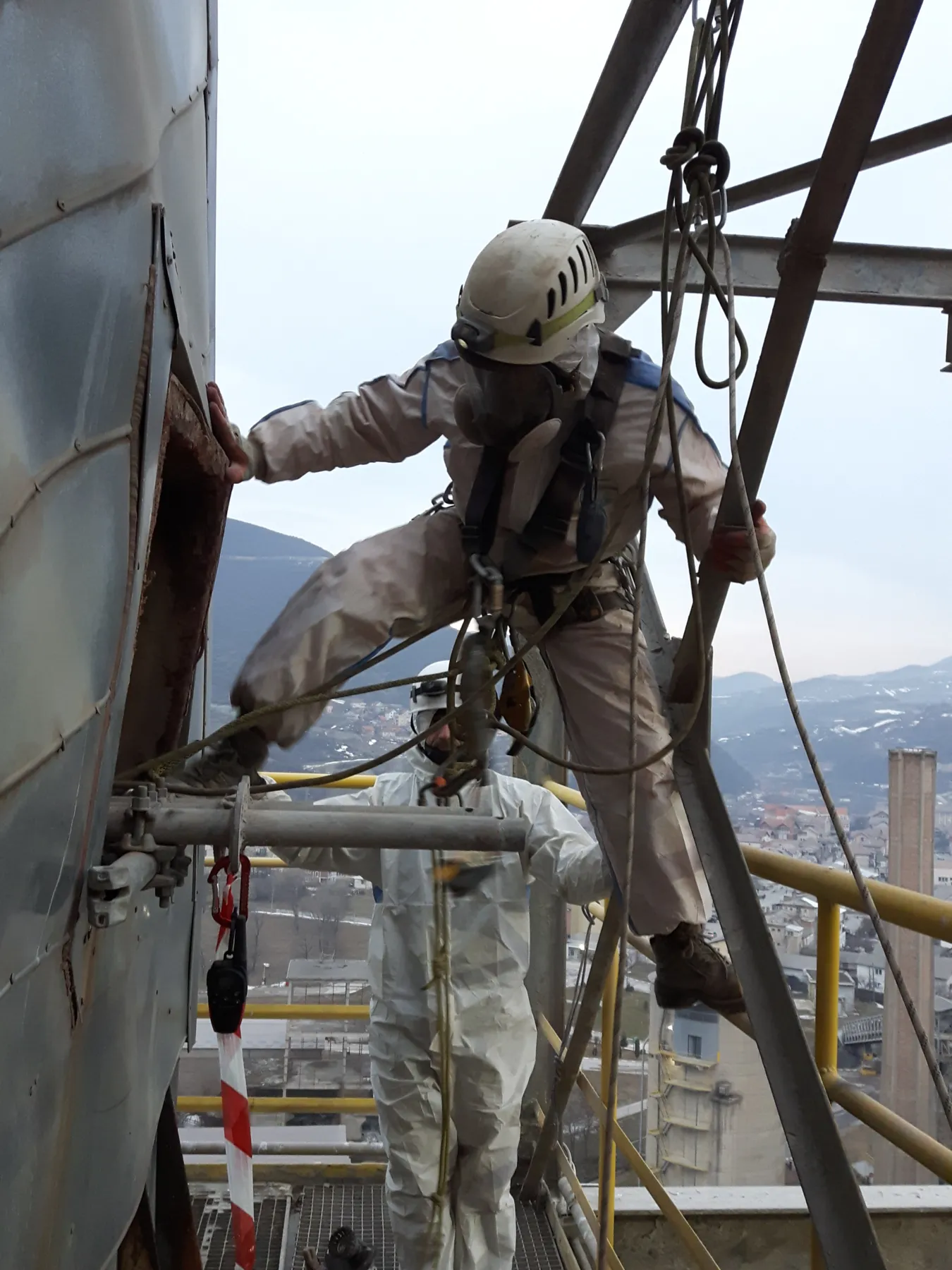 Cement Plant Preheater Duct Structural Inspection (NDT)