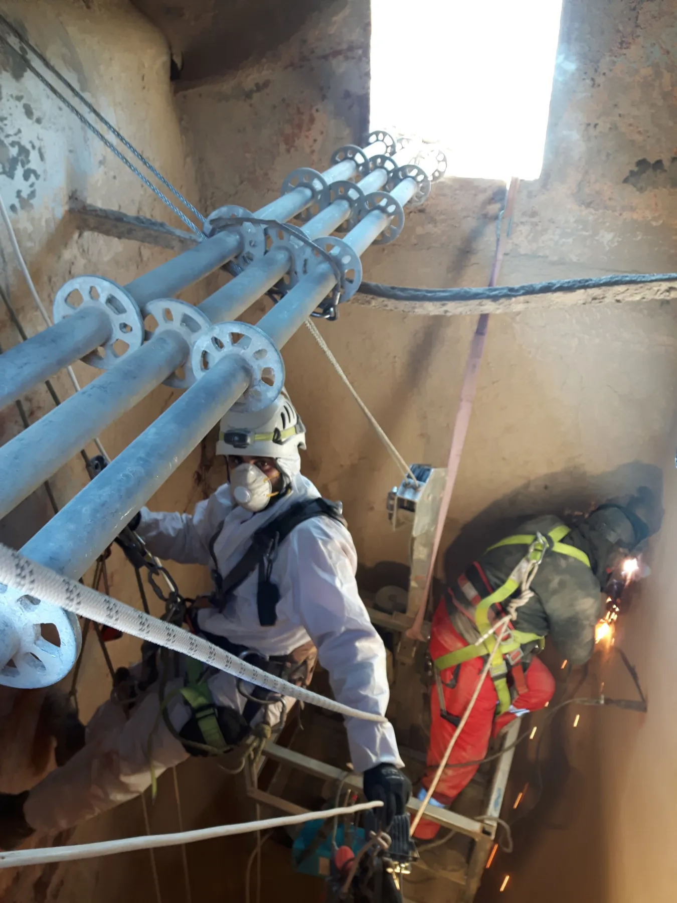 Cement Plant Preheater Duct Structural Inspection (NDT)