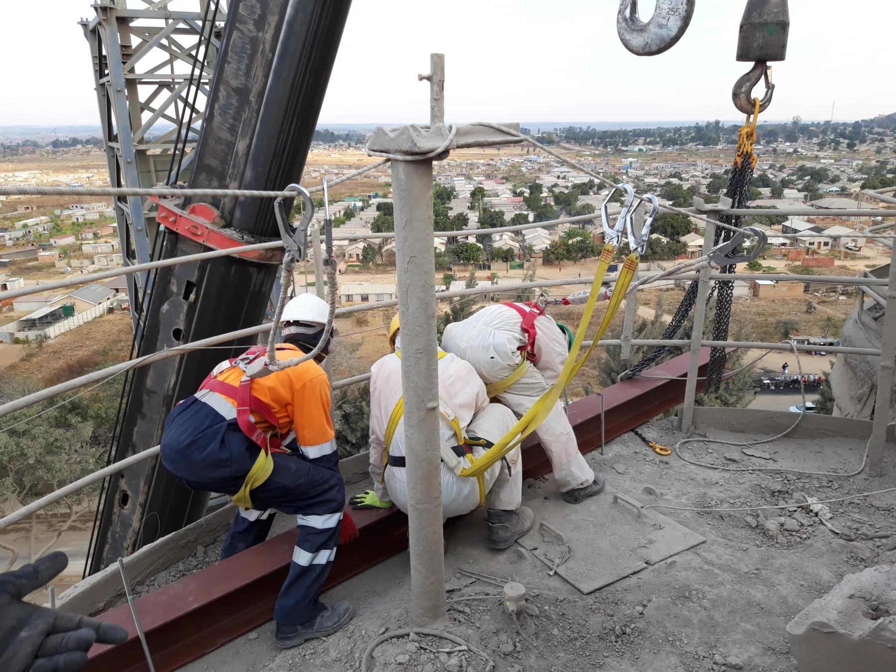 Cement Plant Silos Roof Steel Beams Installation
